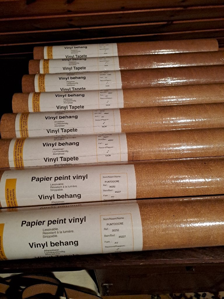 8 rollen behang + rol stoffen behang, Ophalen, Textielbehang, Groen, Overige merken