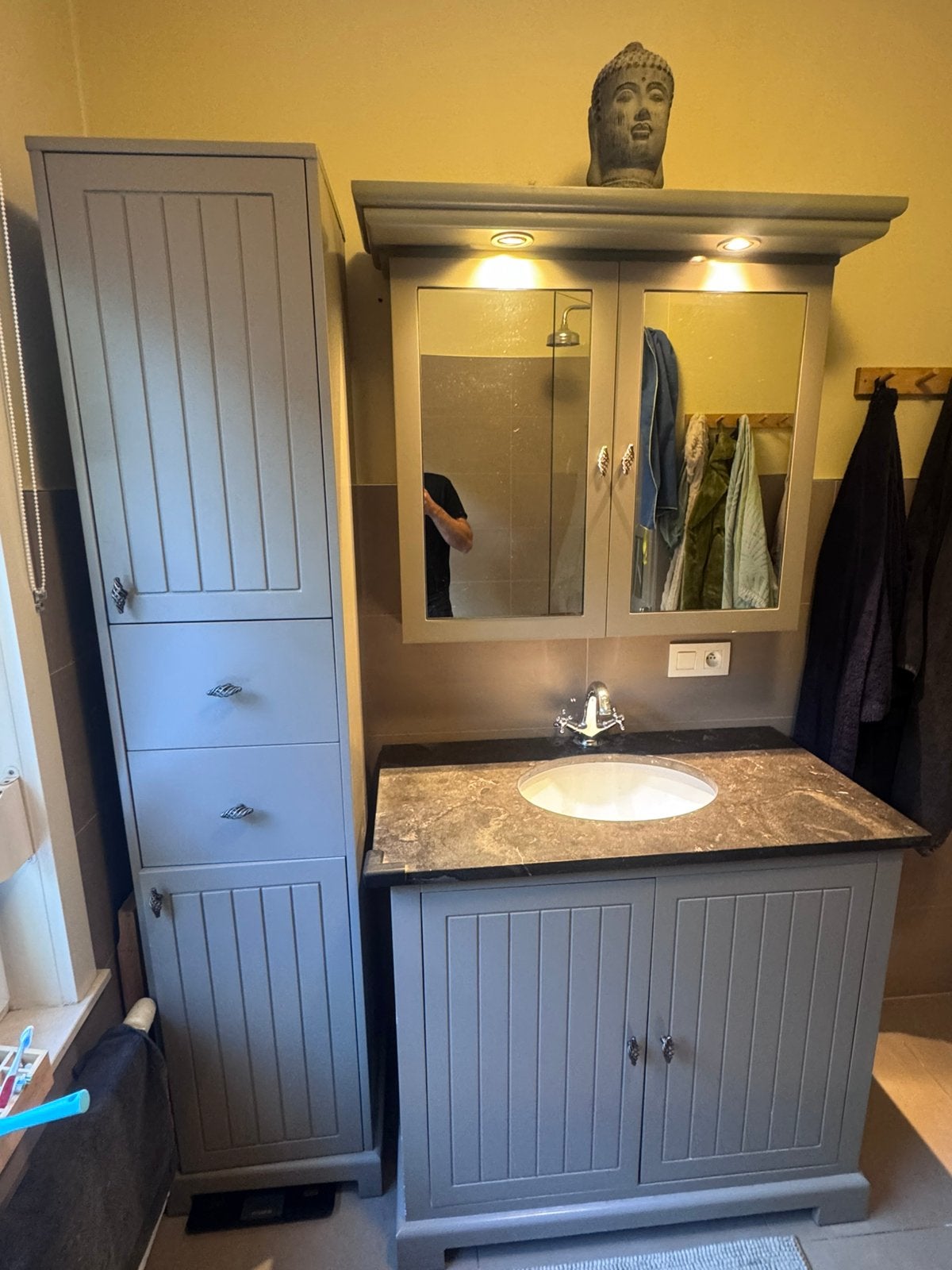 Badkamermeubel + kast + spiegelkast, Maison & Meubles, Enlèvement, Utilisé, Meuble lavabo