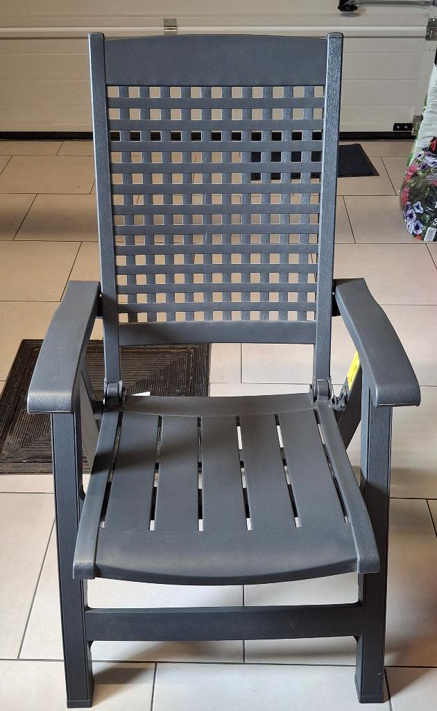 Fauteuil de jardin avec coussin, Enlèvement, Neuf, Plastique, Pliant