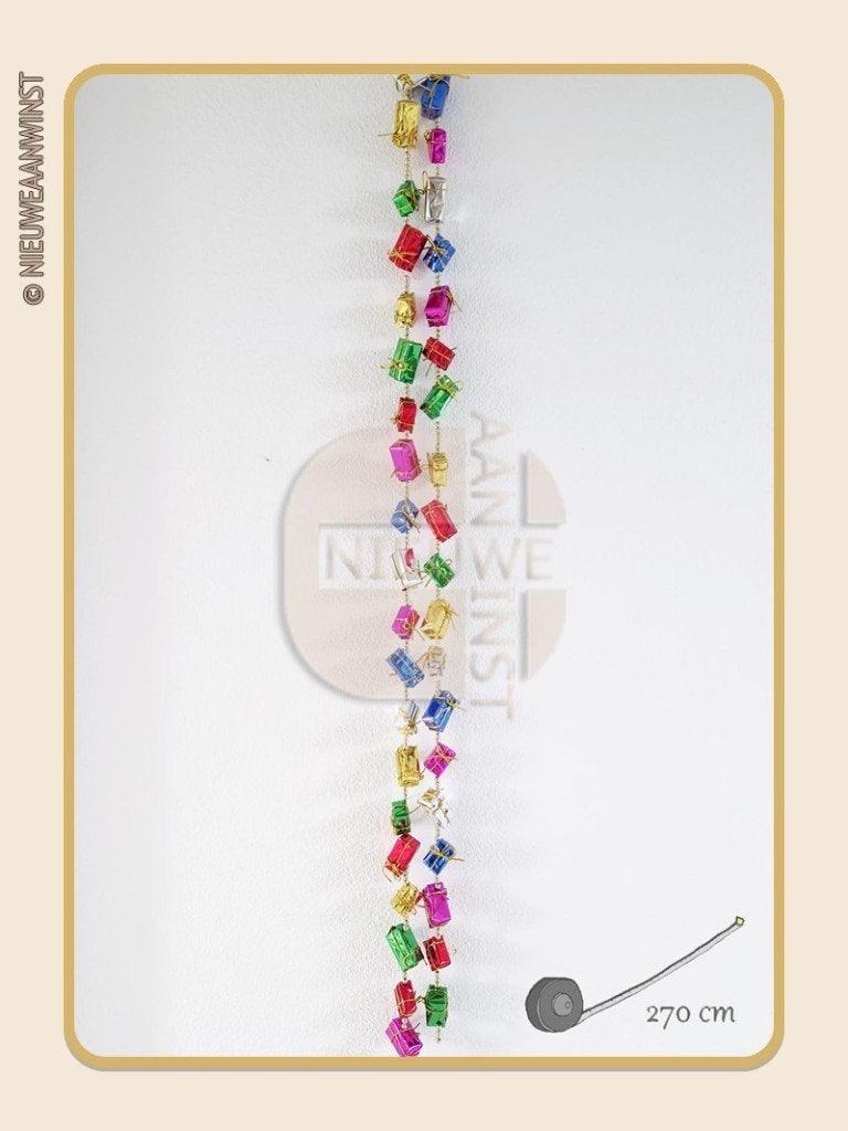 Sinterklaas pakjesguirlande met kralenketting multicolor 270, Envoi, Comme neuf