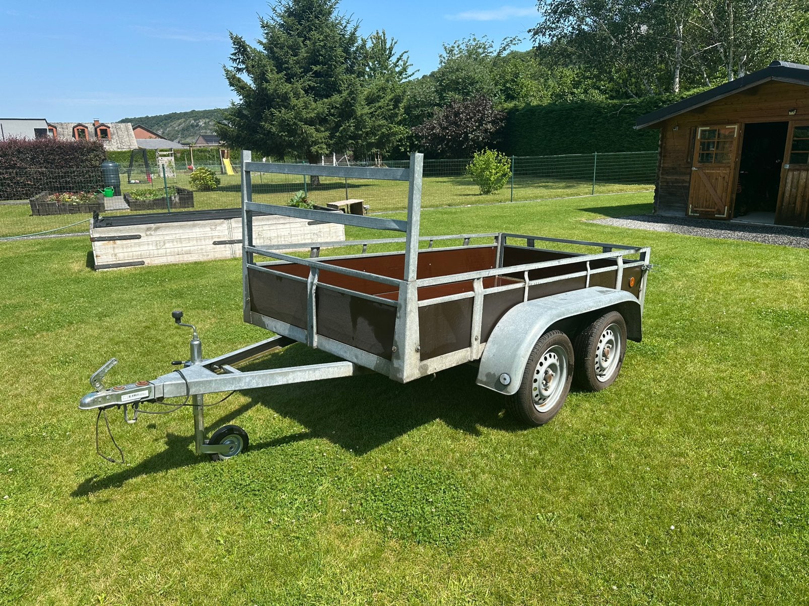 Remorque double essieux 750 kgs parfait état, Enlèvement, Utilisé