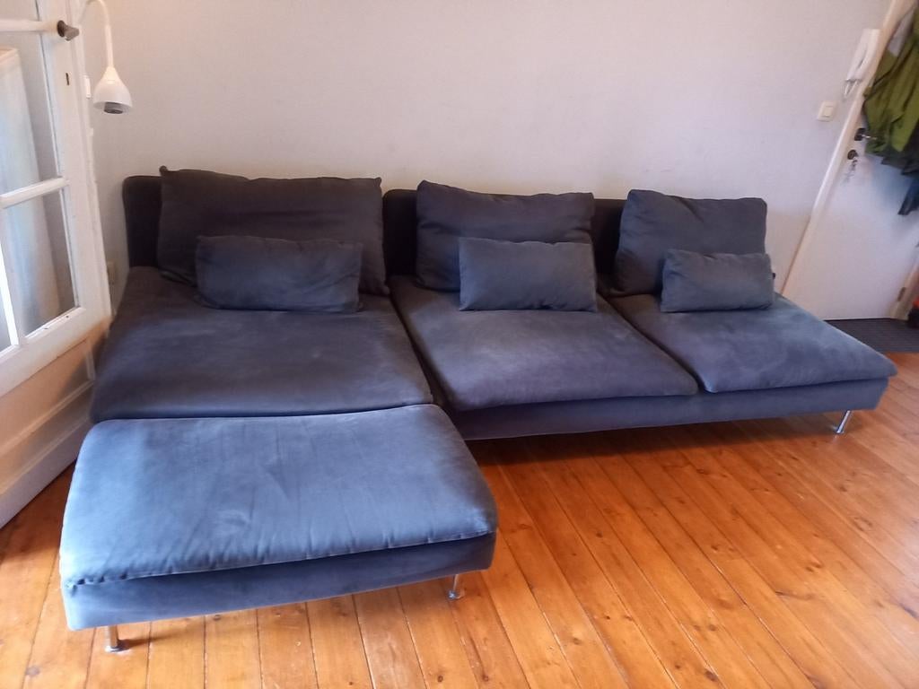 Zetel 4-zit IKEA Söderhamn - met chaise longue - donkergrijs, Huis en Inrichting, Ophalen, Gebruikt, Stof