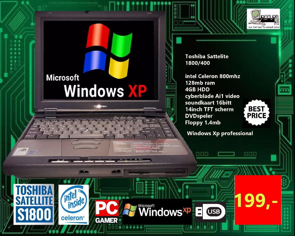 Toshiba sattelite s1800/400 win xp retro, Enlèvement