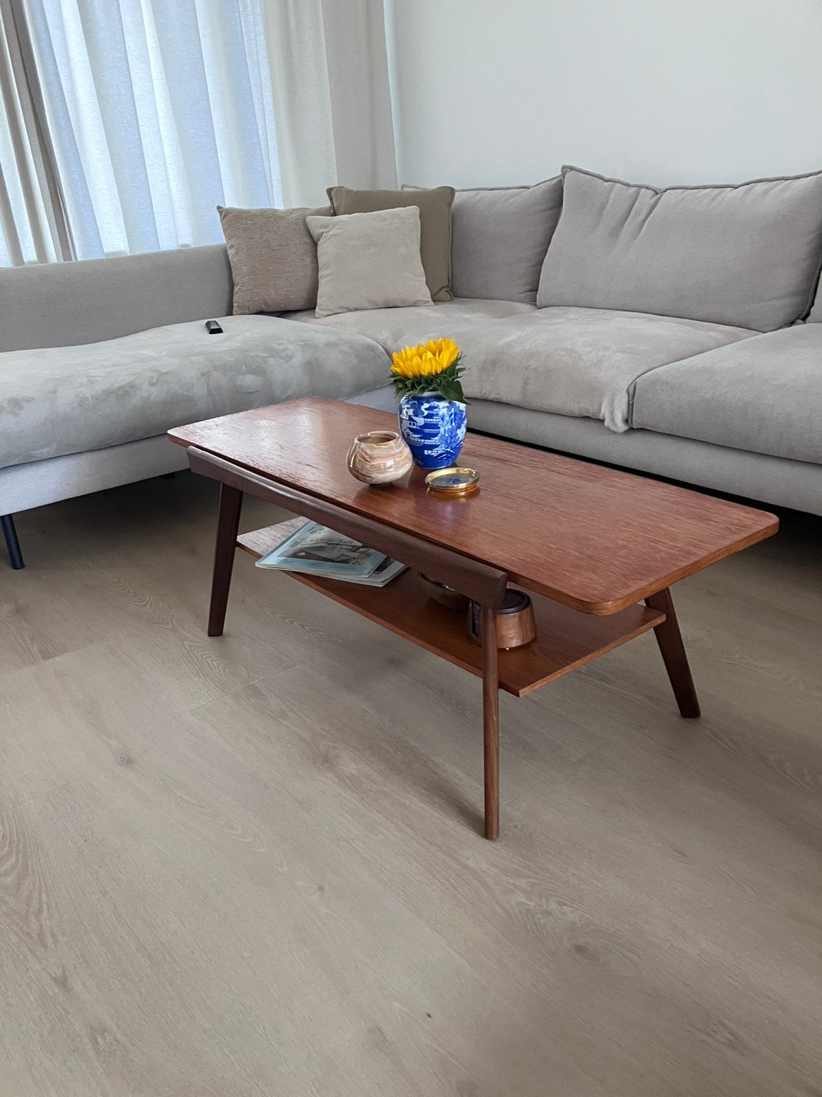 Prachtige Vintage teak salontafel, Huis en Inrichting, Ophalen, Minder dan 50 cm, 100 tot 150 cm, Vintage. Deens