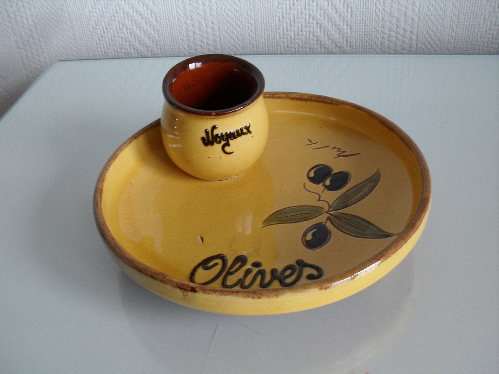 plat à olives en céramique émaillée, Enlèvement ou Envoi, Comme neuf, Céramique, Balance ou Balances
