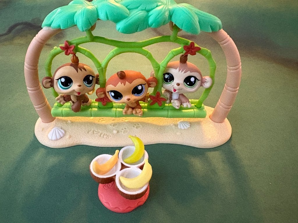 My Littlest Petshop Triplets Monkey (drieling aapjes), Ophalen of Verzenden, Zo goed als nieuw
