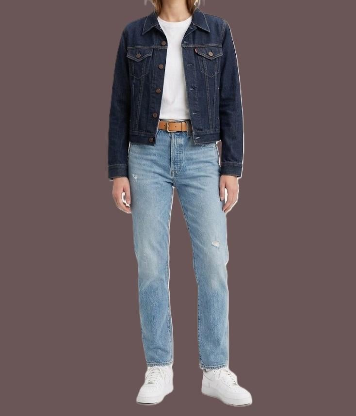 Levi’s spijkerjas maat M, Kleding | Dames, Jassen | Zomer, Gedragen, Maat 38/40 (M), Blauw, Ophalen of Verzenden