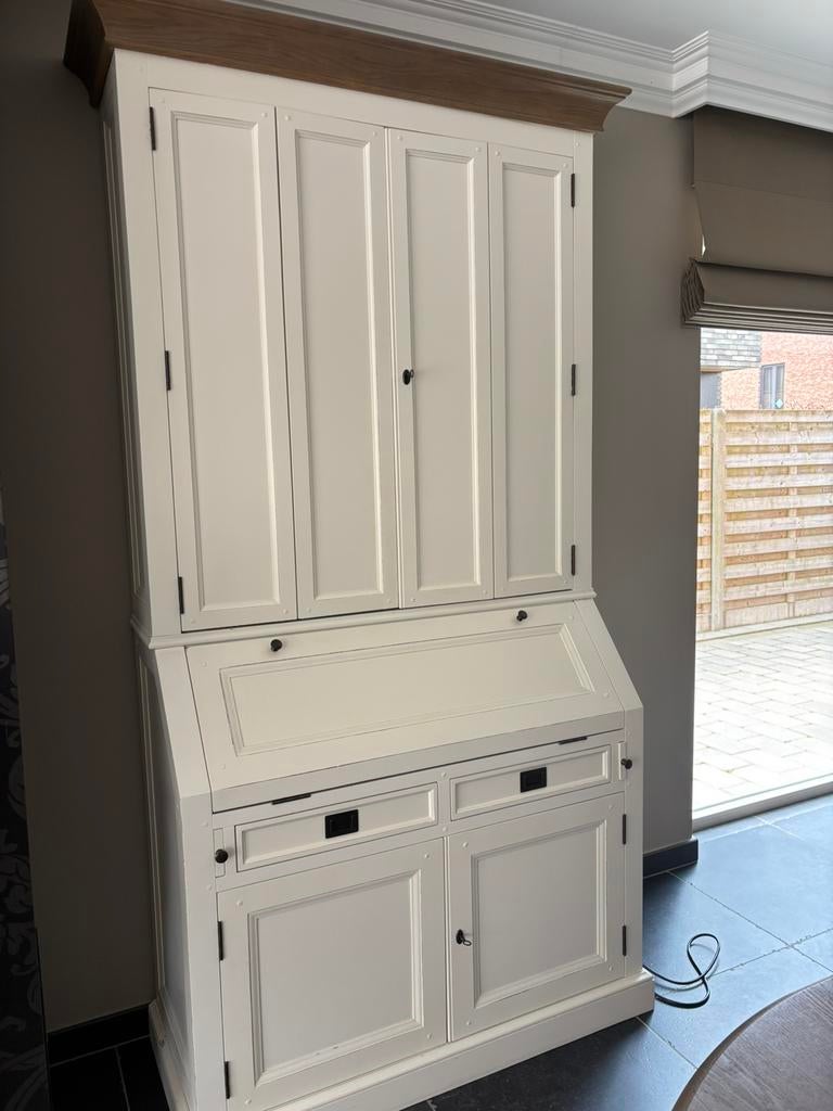 Secretaire combi wit en houkleur, Ophalen, Gebruikt, Landelijk