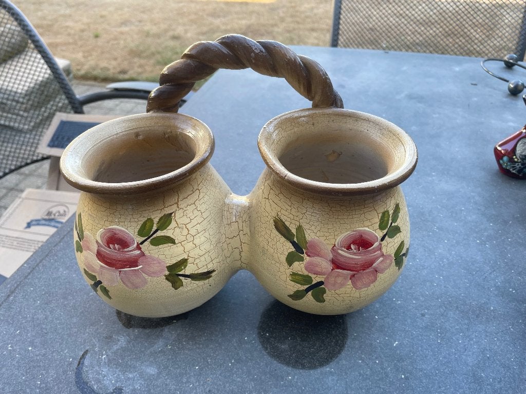 Vintage bloempot, Tuin en Terras, Ophalen, Gebruikt, 40 cm of meer, Rond