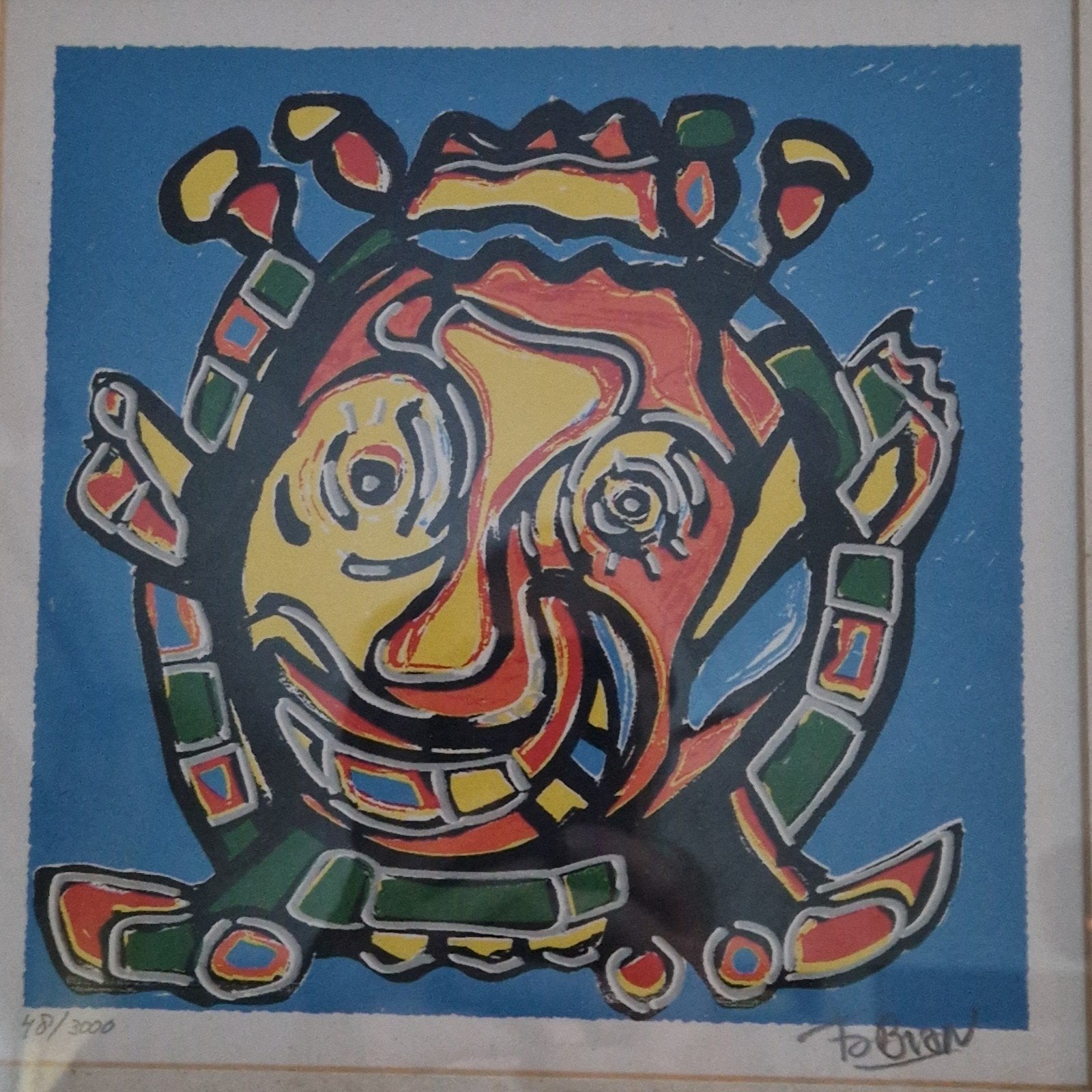 Fabian - Nar - Zeefdruk - Nr 48/3000 - (potlood)signatuur, Antiquités & Art, Sérigraphie, Abstrait, Enlèvement, Numéroté