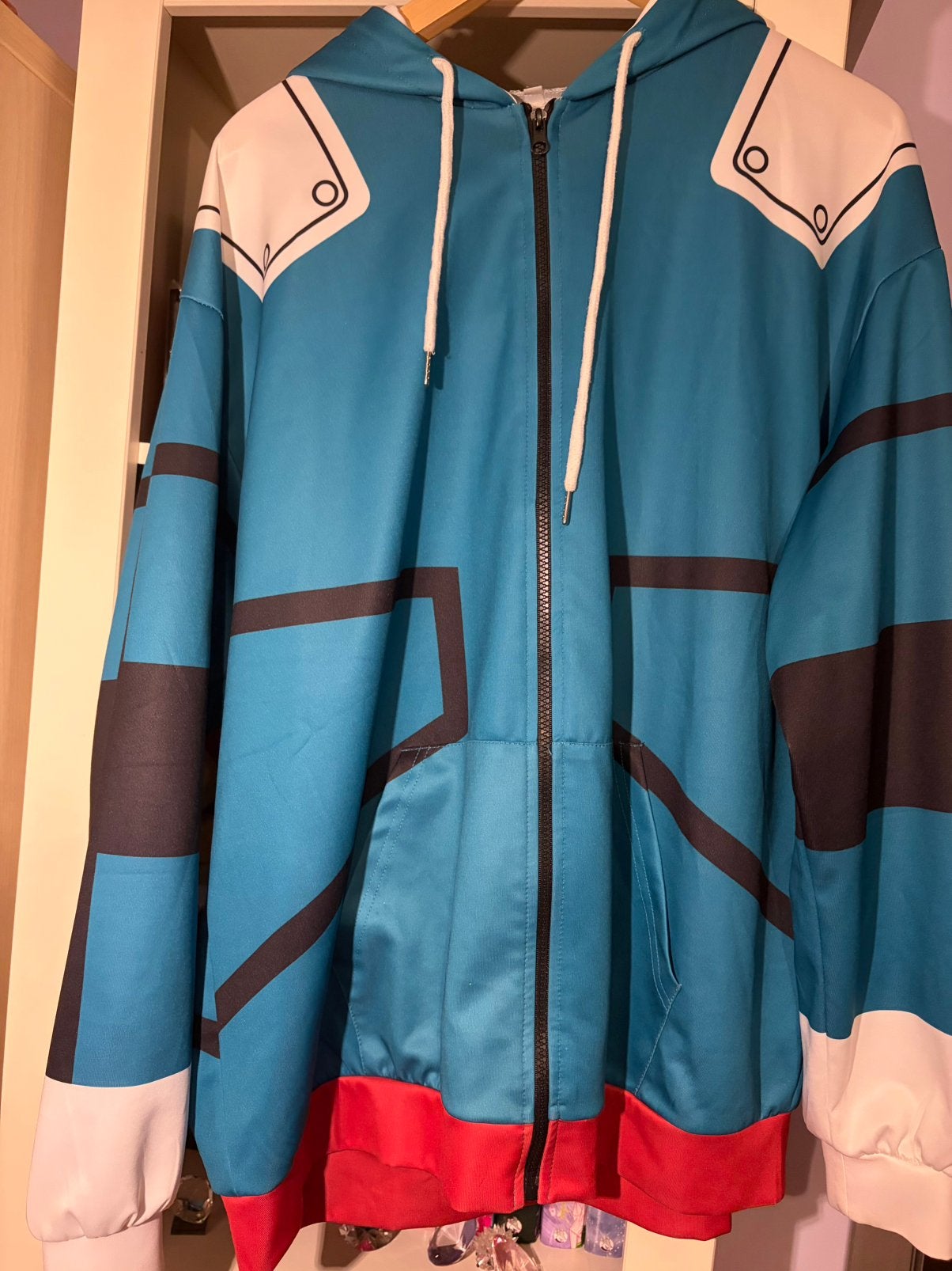 My hero academia deku cosplay hoodie xxl, Ophalen, Zo goed als nieuw, Overige maten, Blauw