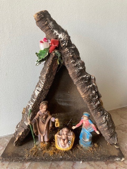 Oude Vlaamse Kerststal (3 beeldjes): 30 cm, Enlèvement ou Envoi, Utilisé