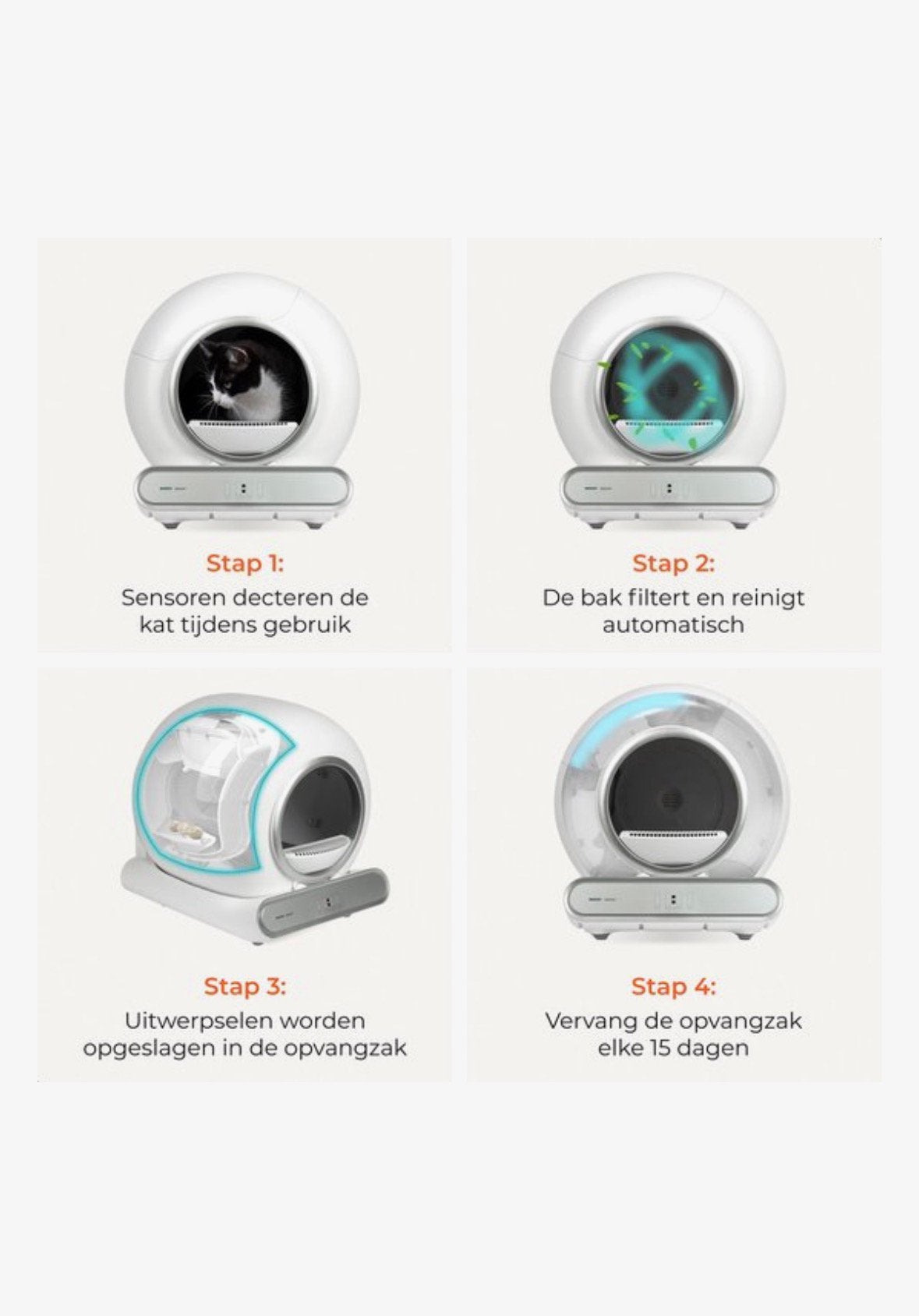 Skoov automatische kattenbak XXL – €90, Dieren en Toebehoren, Ophalen, Zelfreinigend, Gebruikt, Open