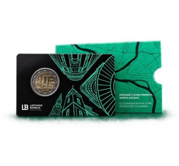 VOORVERKOOP - 2€ Litouwen 2026 - Coincard BU - Stad Kaunas, Postzegels en Munten, Verzenden, Overige landen, 2 euro, Losse munt