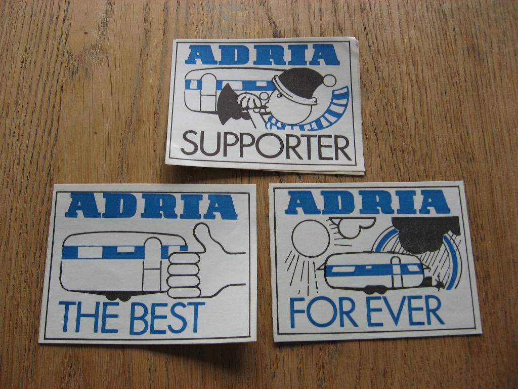 Adria Caravans The Best Supporter For Ever Vintage Stickers, Ophalen of Verzenden, Zo goed als nieuw, Auto of Motor