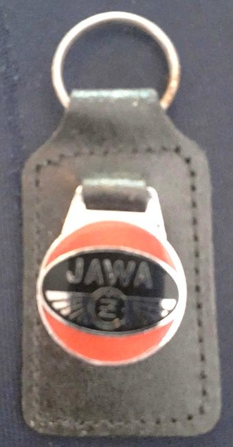 porte clé publicitaire emaillé sur cuir jawa, Ophalen of Verzenden, Zo goed als nieuw, Merk