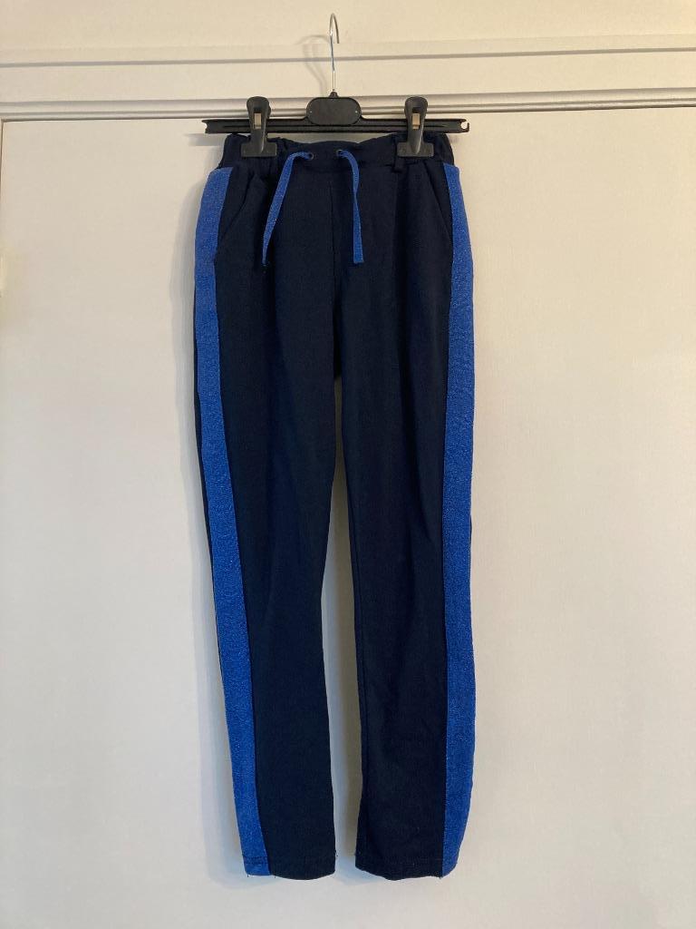 Donker blauwe broek en glitter boord - Name It - maat 134, Broek, Gebruikt, Meisje, Name it