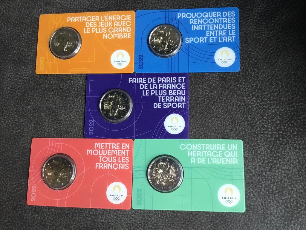 2022 Frankrijk Summer Olympics, Postzegels en Munten, Ophalen of Verzenden, Frankrijk, 2 euro