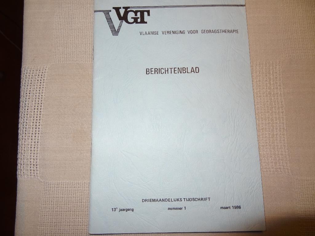 VVGT Vlaamse Vereniging voor Gedragstherapie - Berichtenblad, Boeken, Diverse auteurs, Ophalen of Verzenden, Zo goed als nieuw
