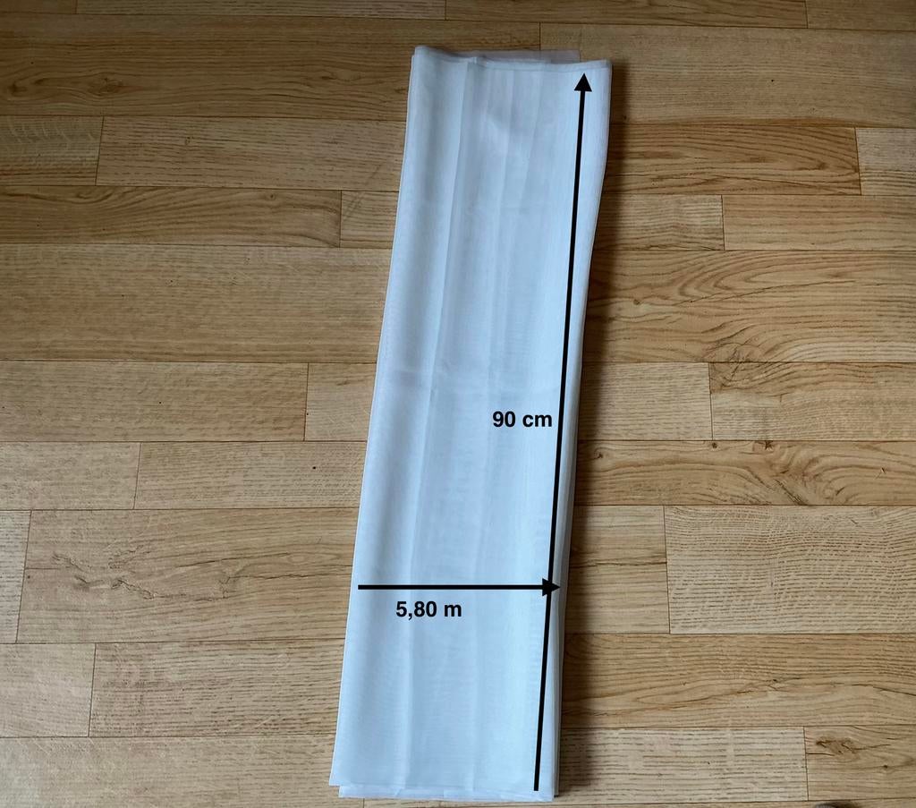 Stof voor glasgordijnen, Ophalen, Wit, Nieuw, 200 cm of meer