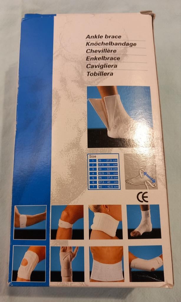 Enkelbrace Links Medium Plus Push wit, Diversen, Ophalen of Verzenden, Zo goed als nieuw