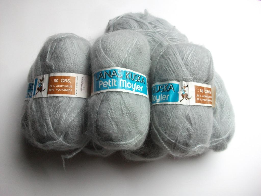 8 pelotes Fil à tricoter Lanas Kuska GRIS, Enlèvement ou Envoi, Tricot