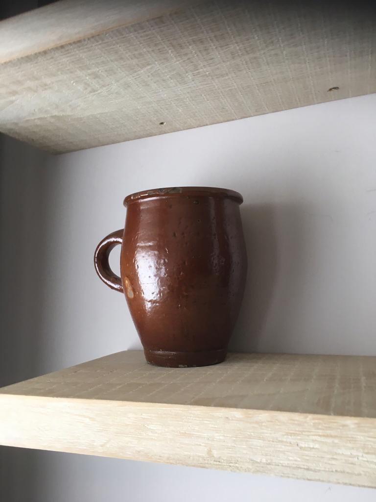 Vintage bruine pot, Antiek en Kunst, Ophalen