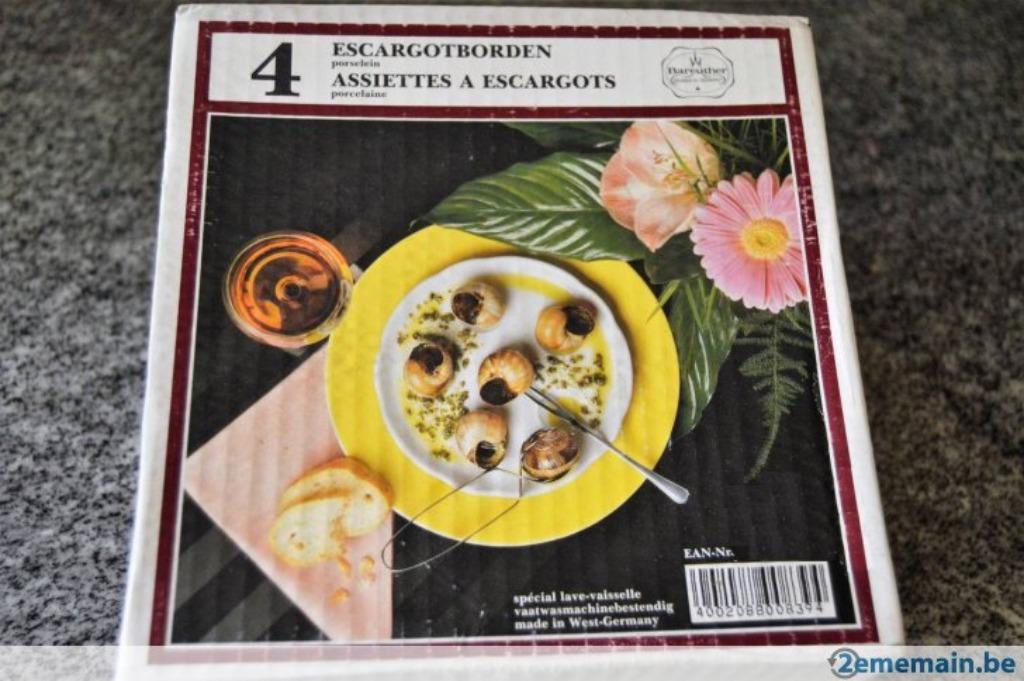 Assiettes a escargots en porcelaine blanche neuf, Maison & Meubles, Neuf, Uni, Assiettes(s), Enlèvement ou Envoi