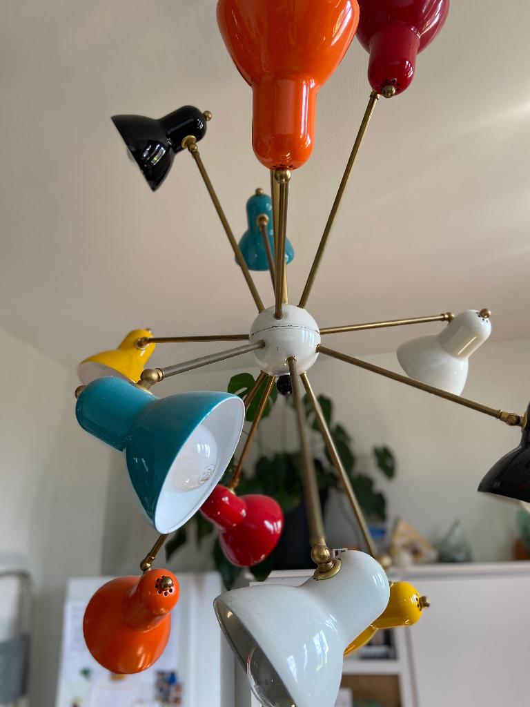 Prachtige vintage Sputnik hanglamp, Ophalen, Gebruikt, 50 tot 75 cm, Vintage