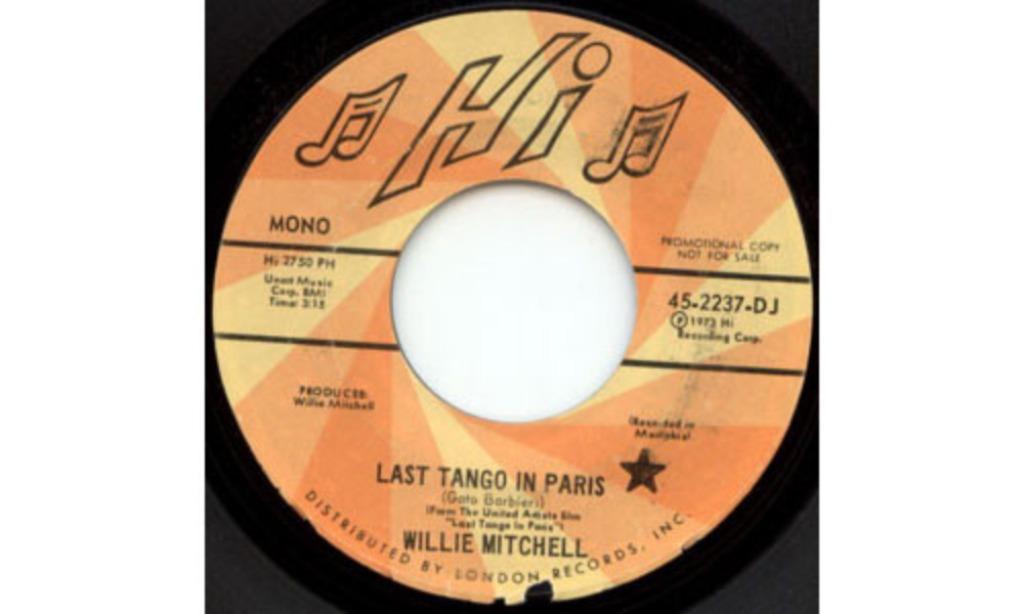 Willie Mitchell – Last Tango In Paris " popcorn -Dj Promo, 7 inch, Single, Ophalen of Verzenden, Zo goed als nieuw