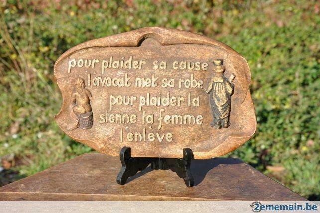 plaque murale humoristique plaider sa cause vintage, Ophalen of Verzenden