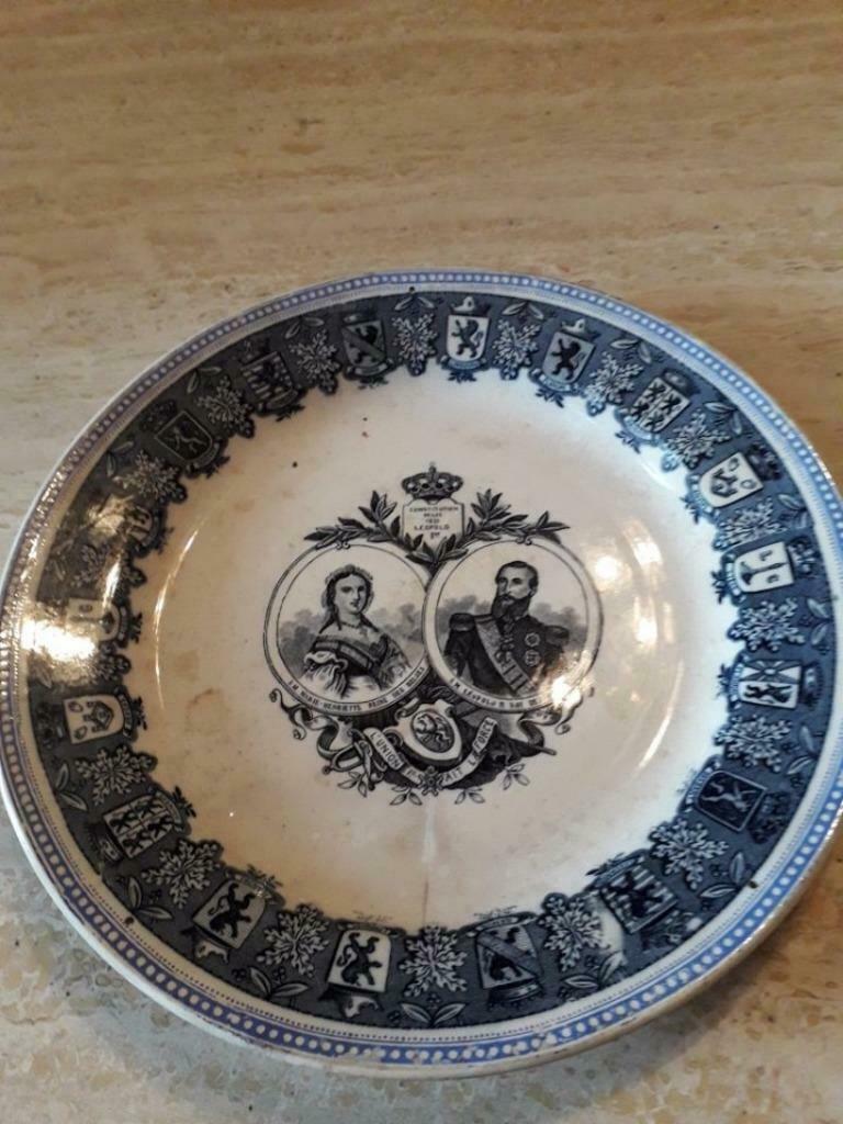 Mooi bord 'BOCH FRERES' met Leopold II en Marie-Henriette, Antiek en Kunst, Ophalen of Verzenden