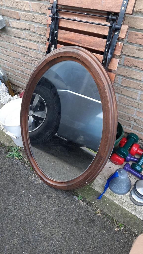 Spiegel in houten kader..50 x 80 ., Ophalen of Verzenden
