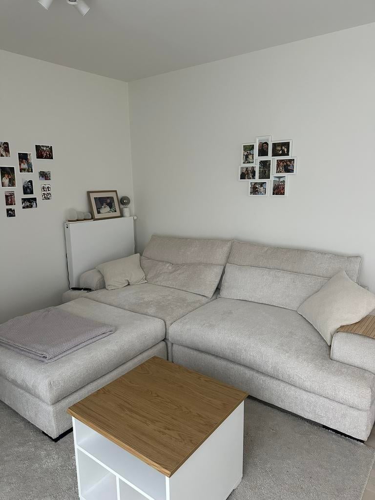 Relax Sofa en Poef Beige, Huis en Inrichting, Ophalen, Zo goed als nieuw