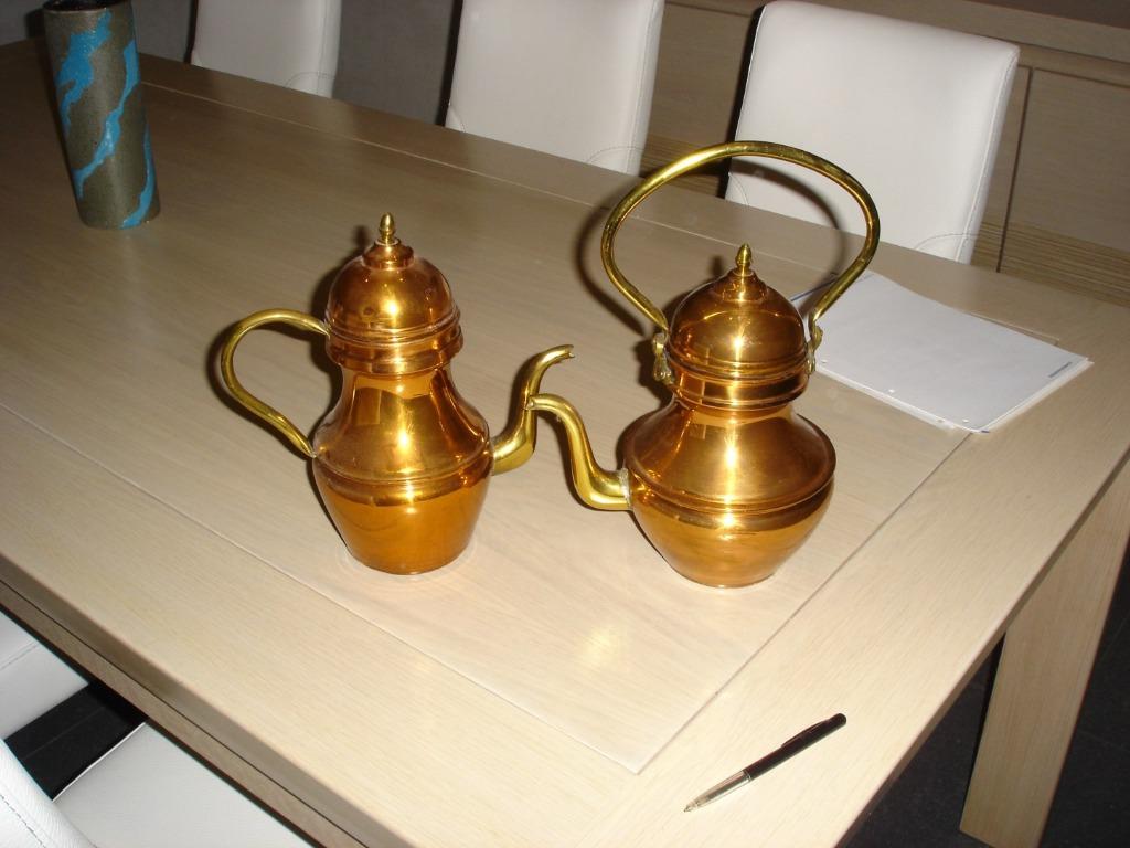 2 koperen koffiekannen, Antiek en Kunst, Antiek | Brons en Koper, Koper, Ophalen of Verzenden