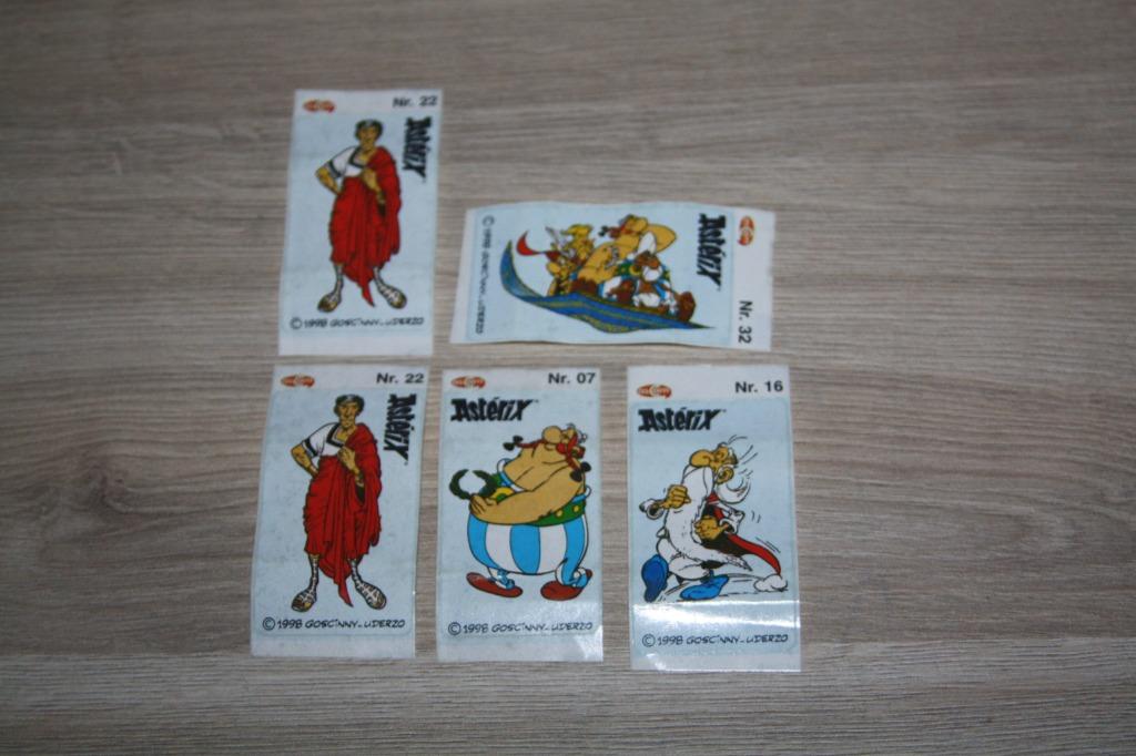 Asterix Stickers , nr's : 7,16,22(2x) en 32 , 1998, Ophalen of Verzenden, Asterix en Obelix, Zo goed als nieuw, Plaatje, Poster of Sticker