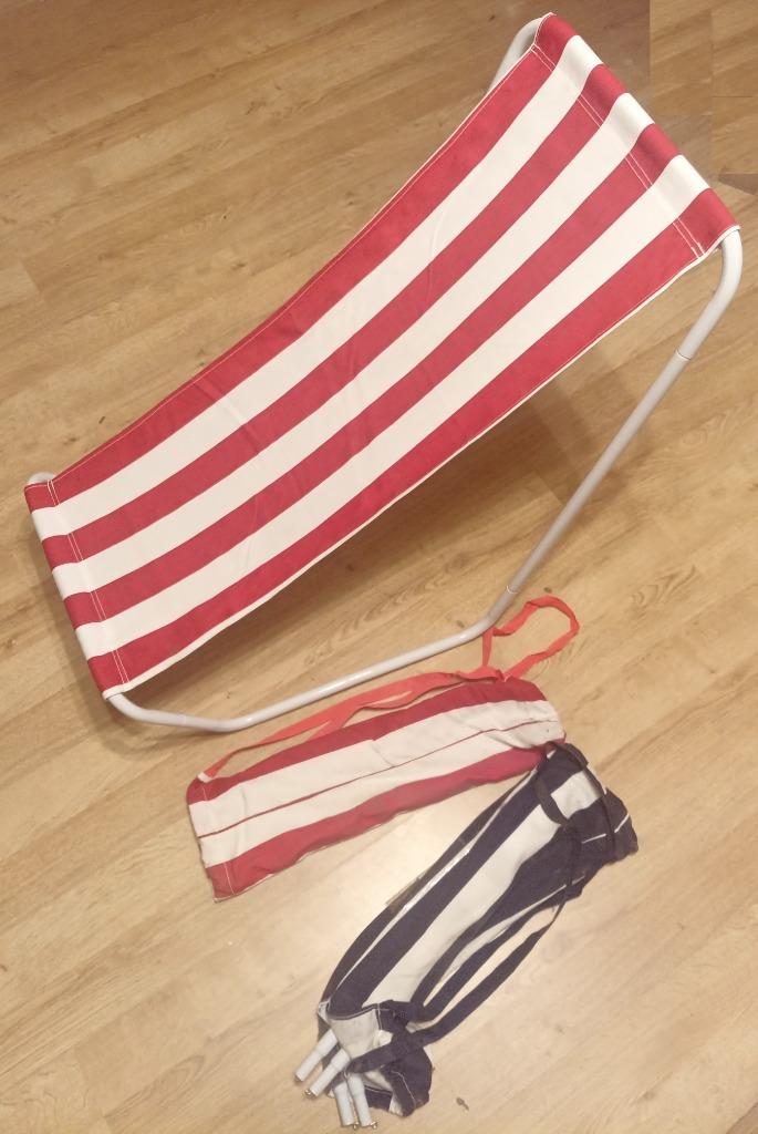 set 2 strandstoeltjes in handige draagtas (rood + zwart), Ophalen, Nieuw