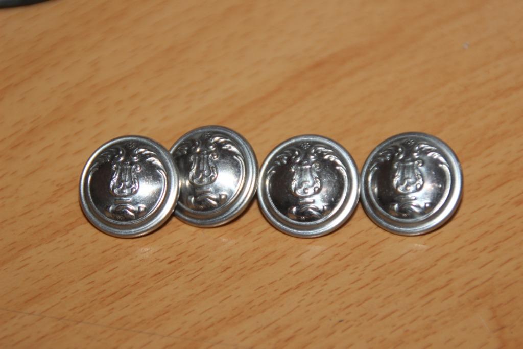 ABBL WW1 lot de 4 boutons "Musique", Envoi, Armée de terre, Vêtements ou Chaussures