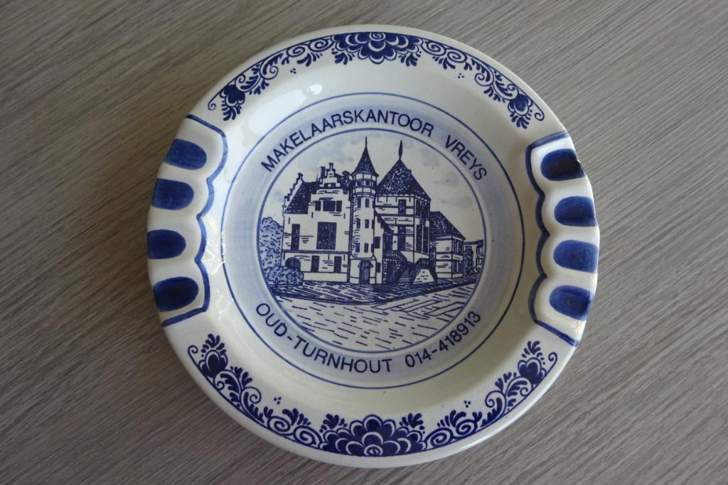 asbak cendrier Delfts Blauw Makelaar Vreys Oud Turnhout, Antiek en Kunst, Ophalen of Verzenden