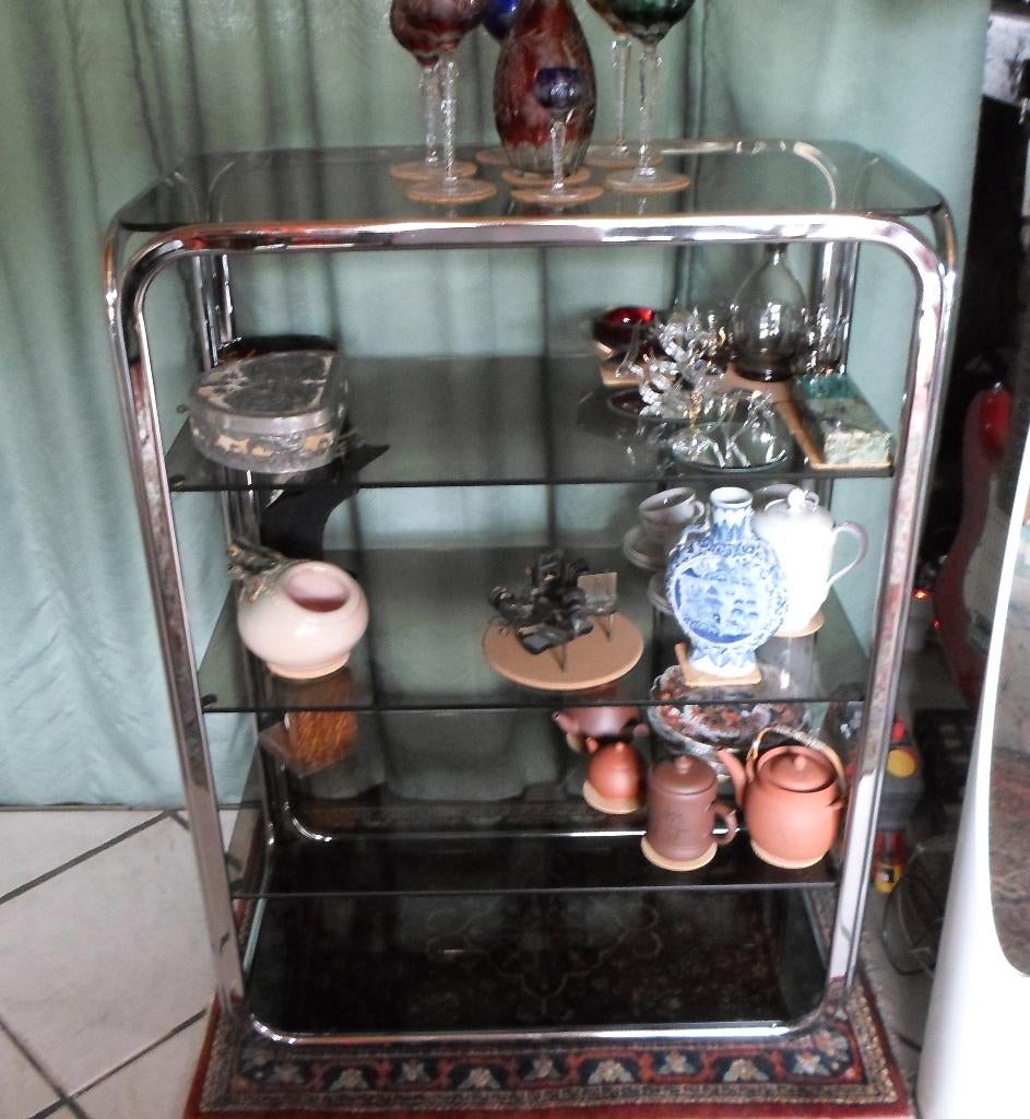 Vintage Buisframe Rek Chroom Rookglas, Ophalen