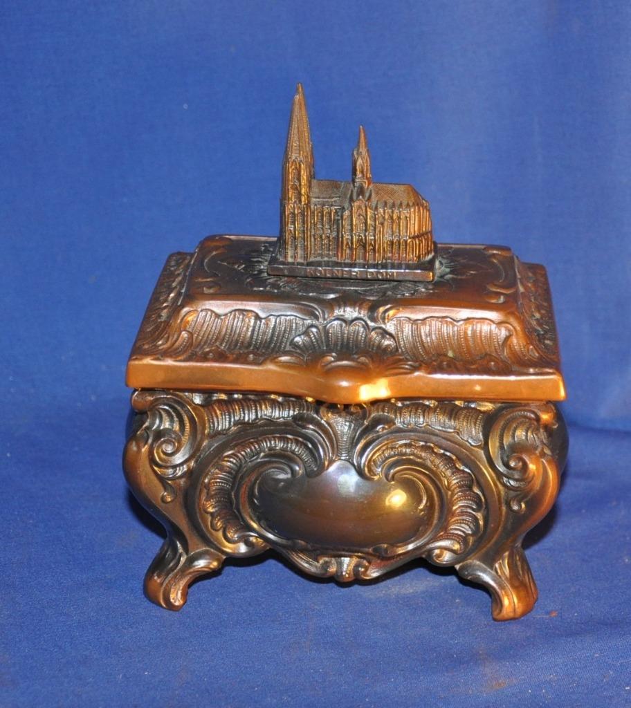 boite a bijoux cathédrale de Cologne régule cuivré, Antiquités & Art, Antiquités | Accessoires de maison, Enlèvement ou Envoi