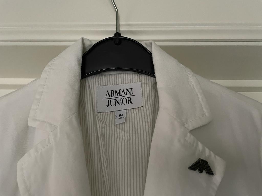 Wit vestje ARMANI junior 8A 130 cm, Ophalen of Verzenden, Gebruikt