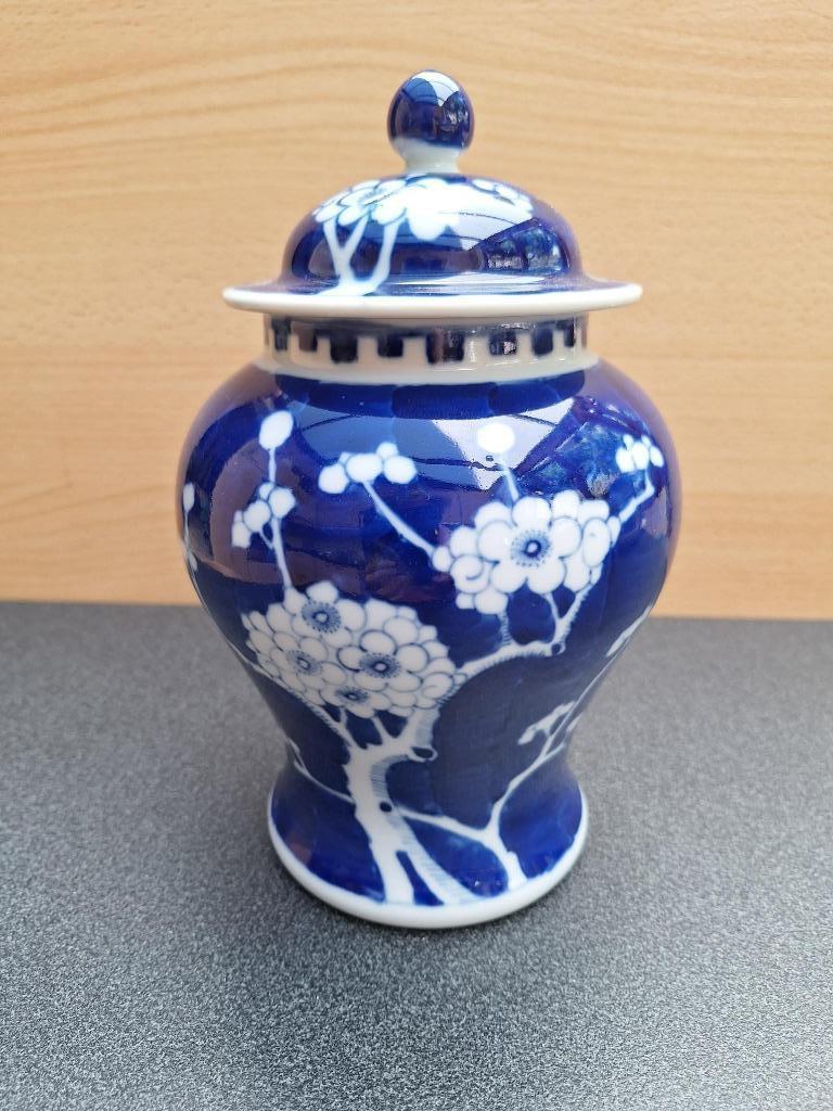 Vase de chine en porcelaine, bleu et blanc, Antiquités & Art, Enlèvement ou Envoi