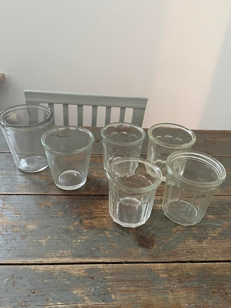 ANTIEKE CONFITUURPOTTEN GLAS GLASWERK KOKEN, Enlèvement ou Envoi