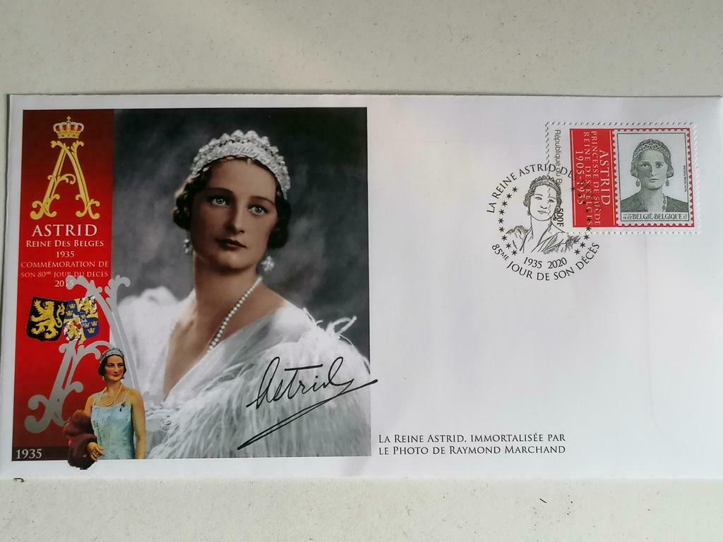 FDC 85e sterfdag Koningin Astrid 1935-2020, Postzegels en Munten, Beschreven