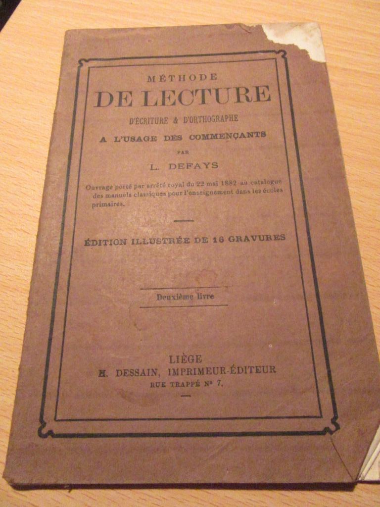 méthode de lecture d'écriture et d'orthographe  L Defays, Enlèvement, Utilisé