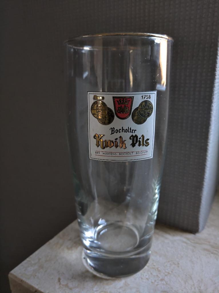 8 + 1  GLAZEN KWIK PILS BOCHOLTER TE KOOP, Verzamelen, Ophalen of Verzenden, Zo goed als nieuw, Bierglas