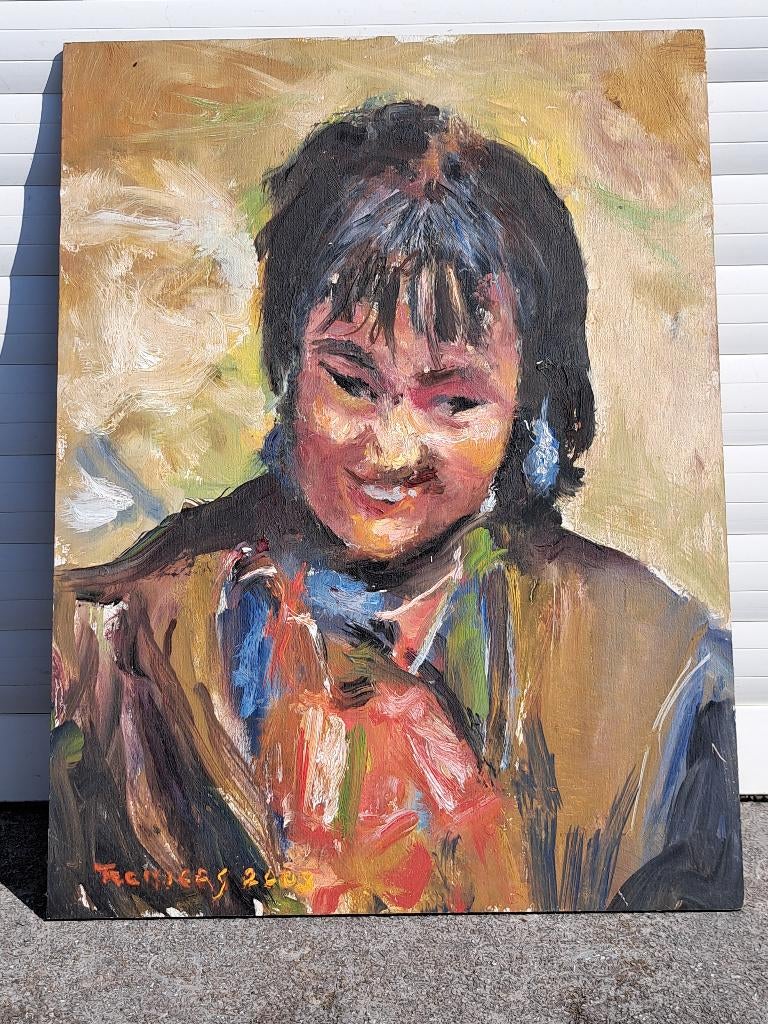 Huile sur panneau signe Tony reniers, Antiquités & Art, Enlèvement ou Envoi