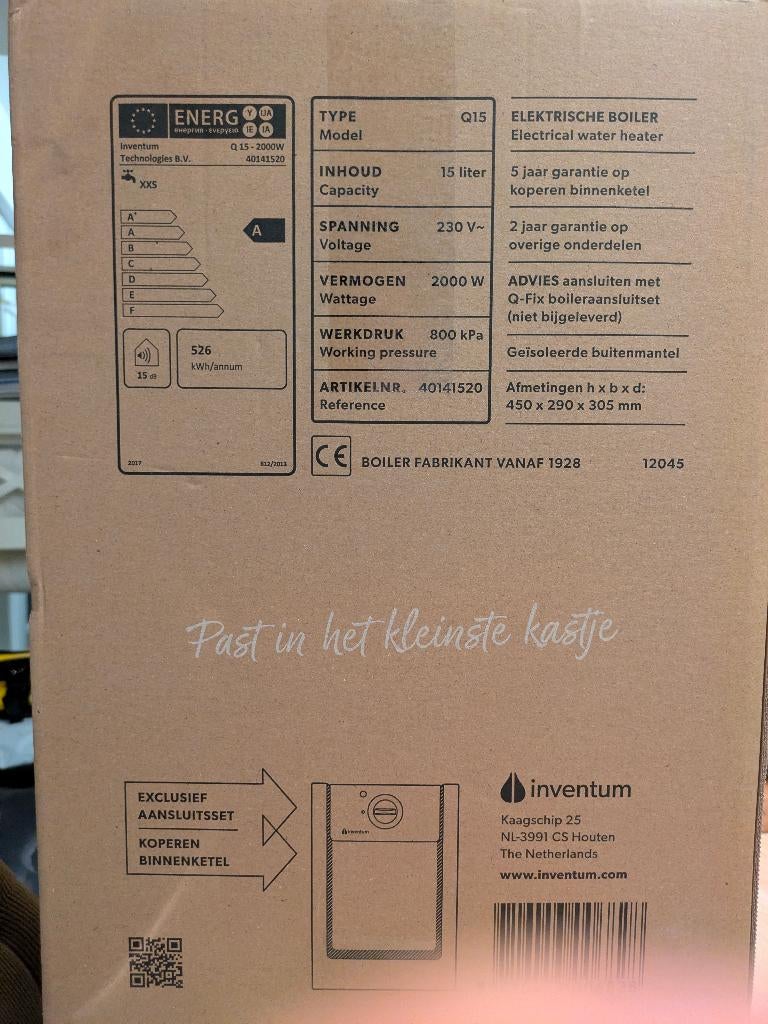 Chauffe-eau de cuisine Inventum Q15, 15 L, Enlèvement, Neuf