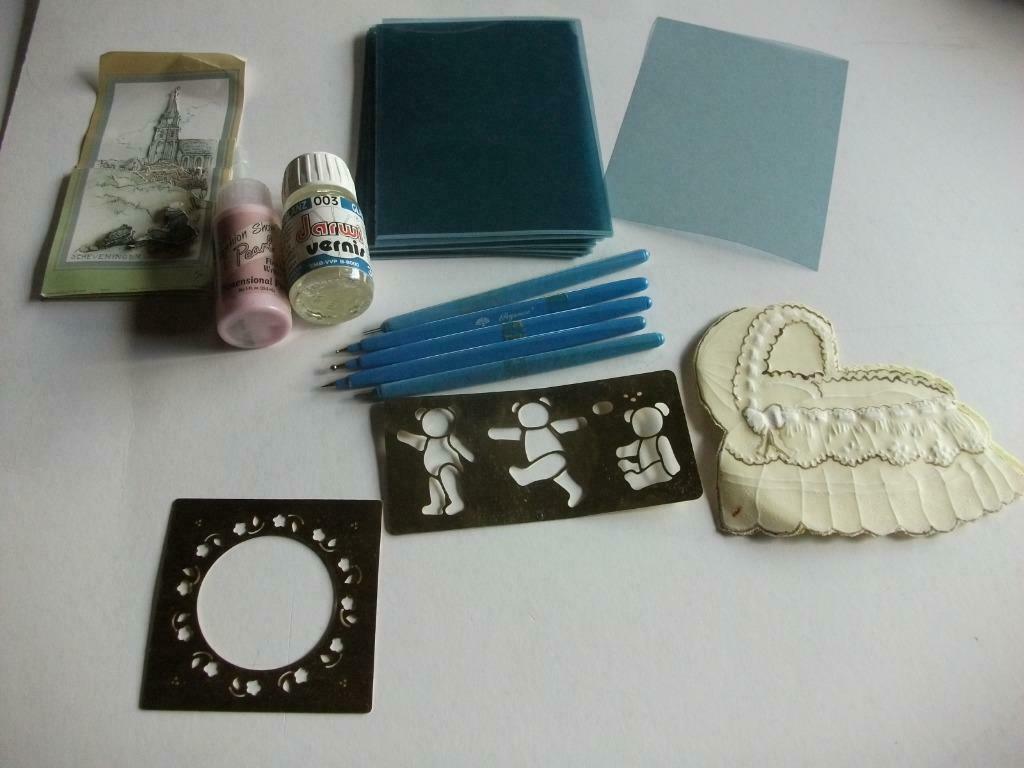 Materiaal Anton Pieck en kaarten oa Pergamano pennen, emboss, Ophalen of Verzenden, Gebruikt, Overige thema's, Overige typen